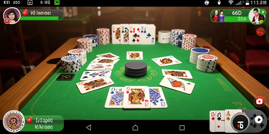 Tampilan gameplay seru 66D dalam permainan Gaple.