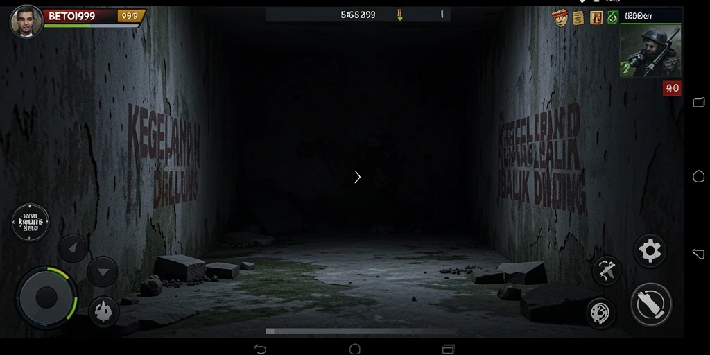Tampilan gameplay mencekam di <strong>BETON999</strong> dengan nuansa horror yang kental.