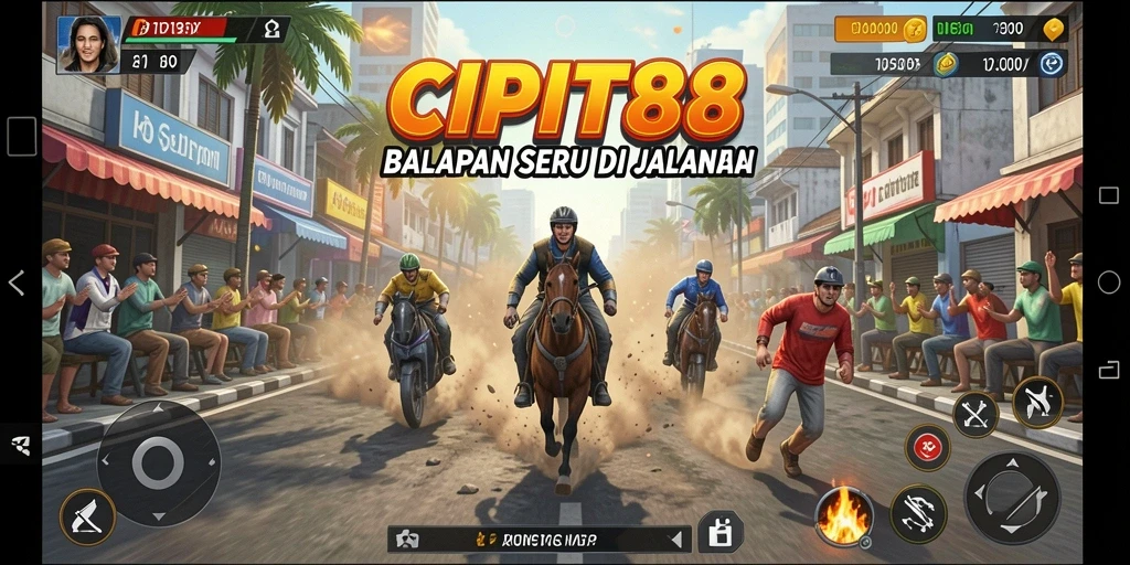 Screenshot gameplay CIPIT88 dengan mobil balap yang beraksi.