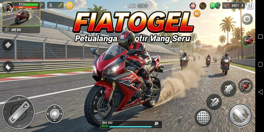 Tampilan seru gameplay balap motor FIATOGEL.