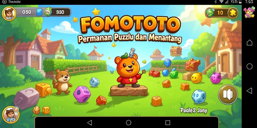 Tampilan menarik FOMOTOTO dengan gameplay Puzzle yang menantang.
