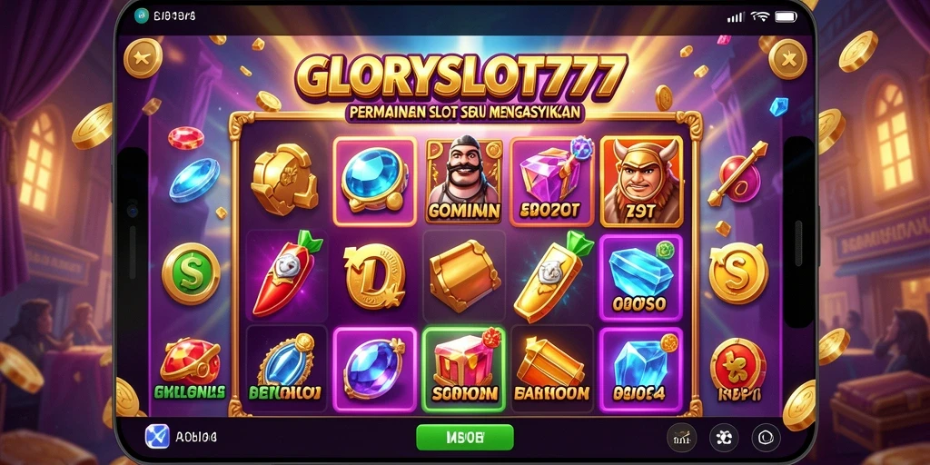 Tampilan gameplay menarik dari GLORYSLOT777 dengan efek visual yang memukau.