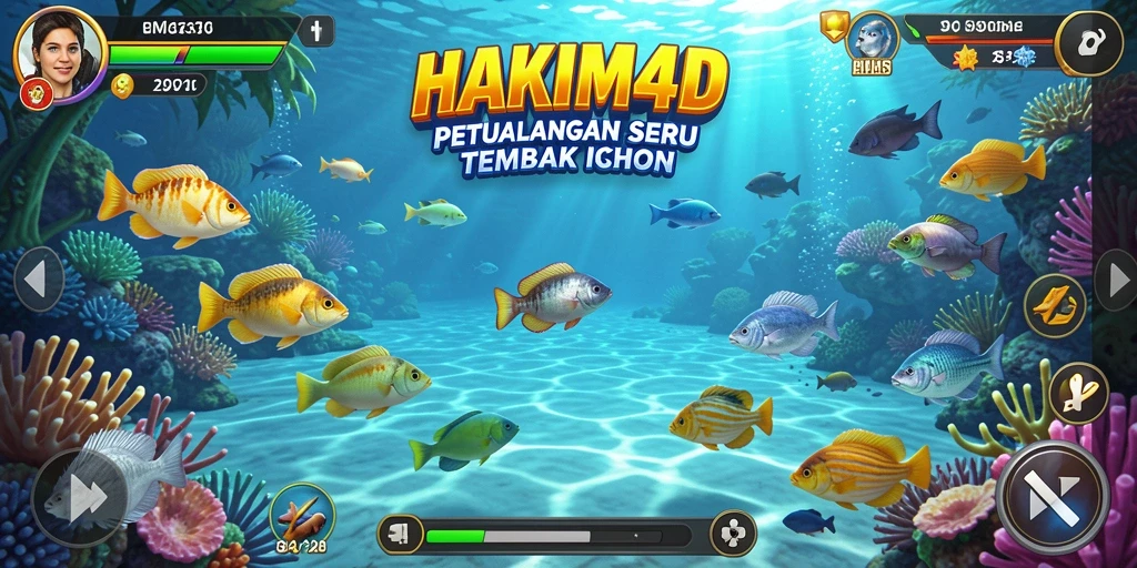 Screenshot HAKIM4D menampilkan aksi seru menembak ikan.
