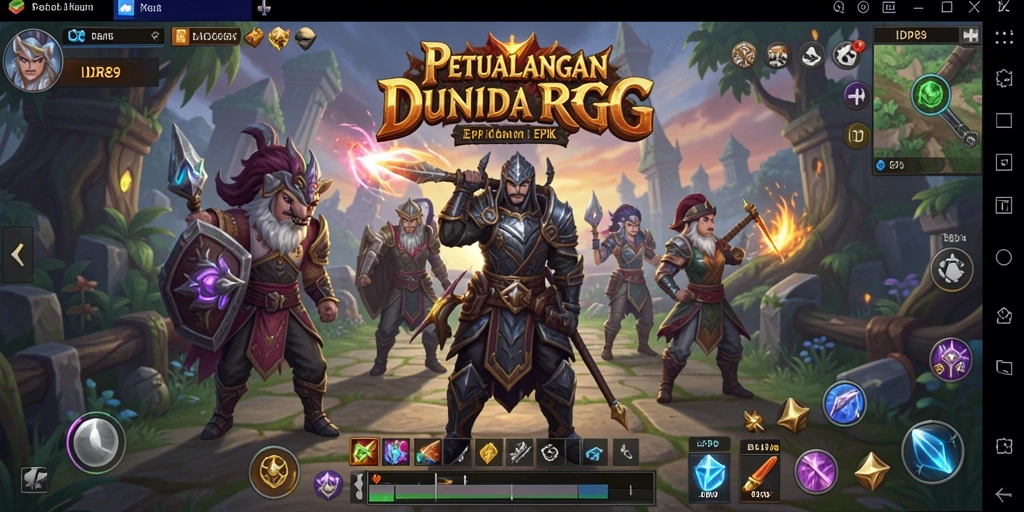 Tangkapan layar utama IDR89 menampilkan aksi pertarungan RPG yang intens.