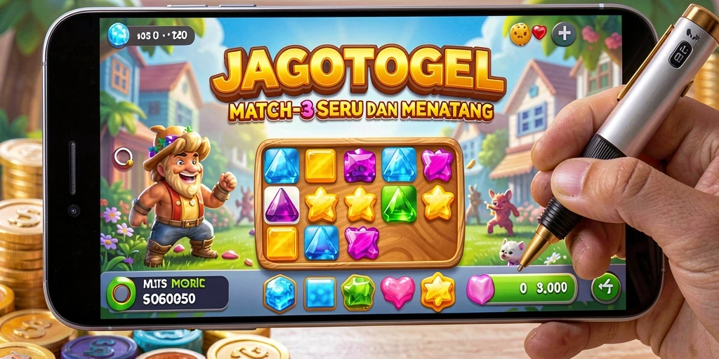 Tampilan screenshot JAGOTOGEL yang menunjukkan gameplay Match-3 yang seru.