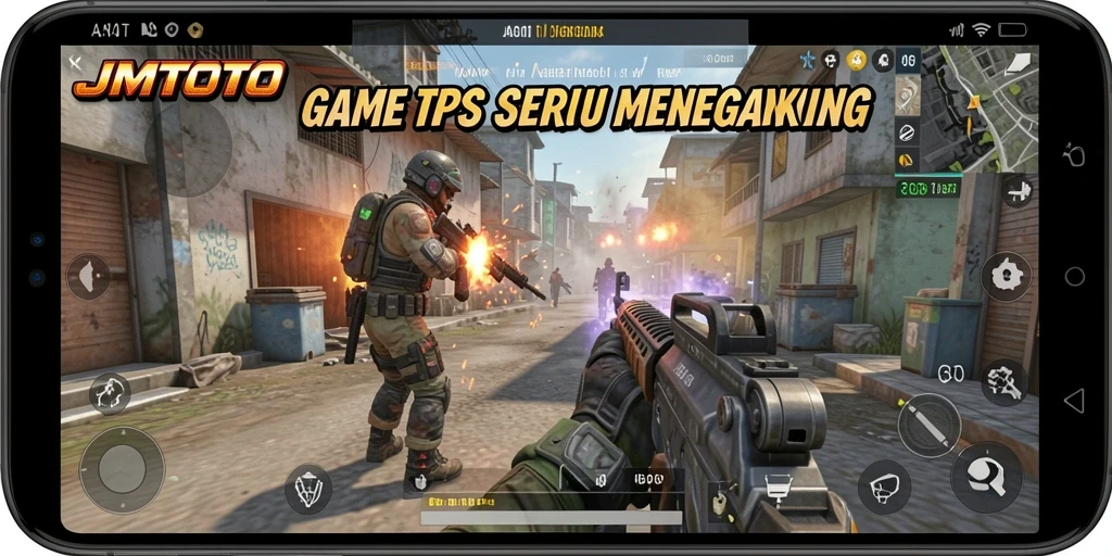 Tampilan gameplay seru JMTOTO dengan aksi menegangkan di medan perang.