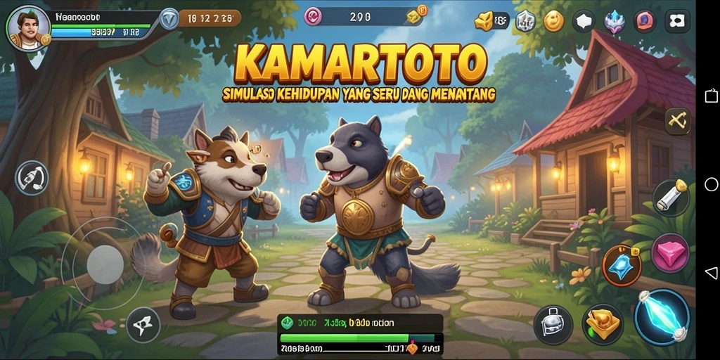 Tampilan gameplay simulasi interaktif di KAMARTOTO