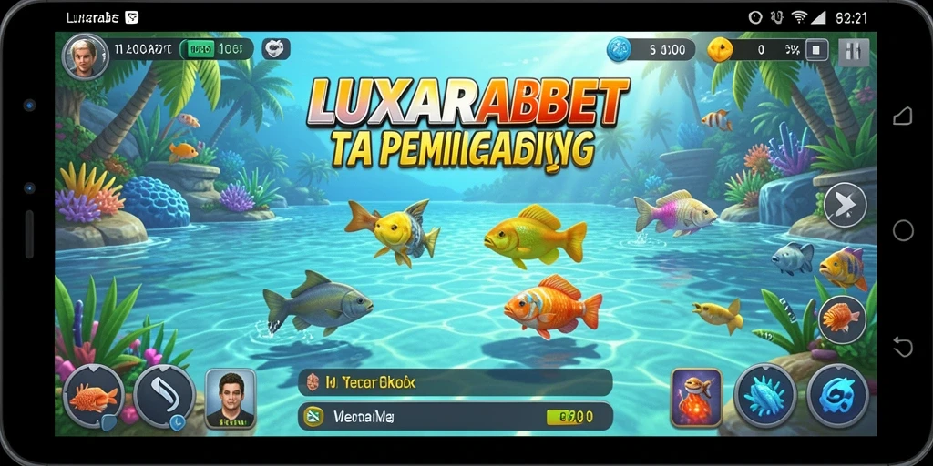Screenshot gameplay LUXARABET menunjukkan pengalaman memancing yang seru.