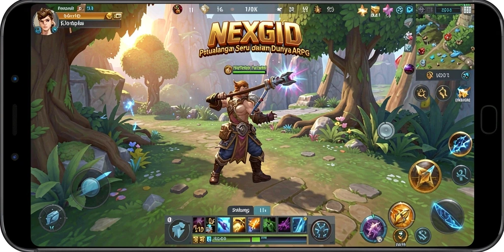 Screenshot gameplay ARPG dari NEXGID yang menunjukkan aksi pertempuran yang seru.