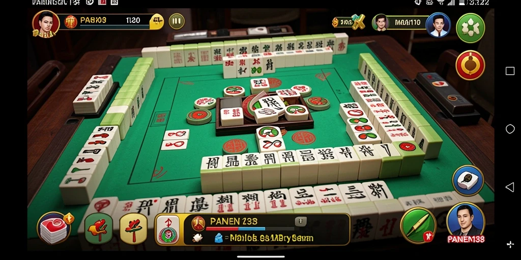 Tampilan gameplay seru PANEN138 yang mengasyikkan dalam permainan Mahjong.