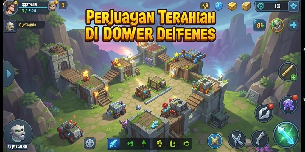 Tampilan menara dan aksi pertahanan di QQSTAR88.