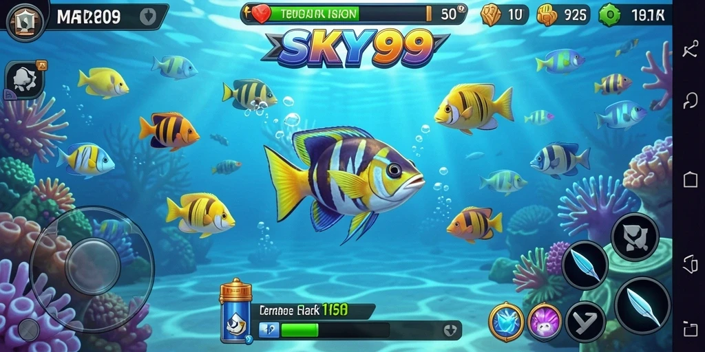 Gameplay seru menembak ikan dalam SKY99.
