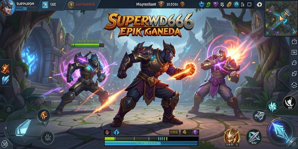 Gameplay MOBA yang seru dan mendebarkan di SUPERWD666.
