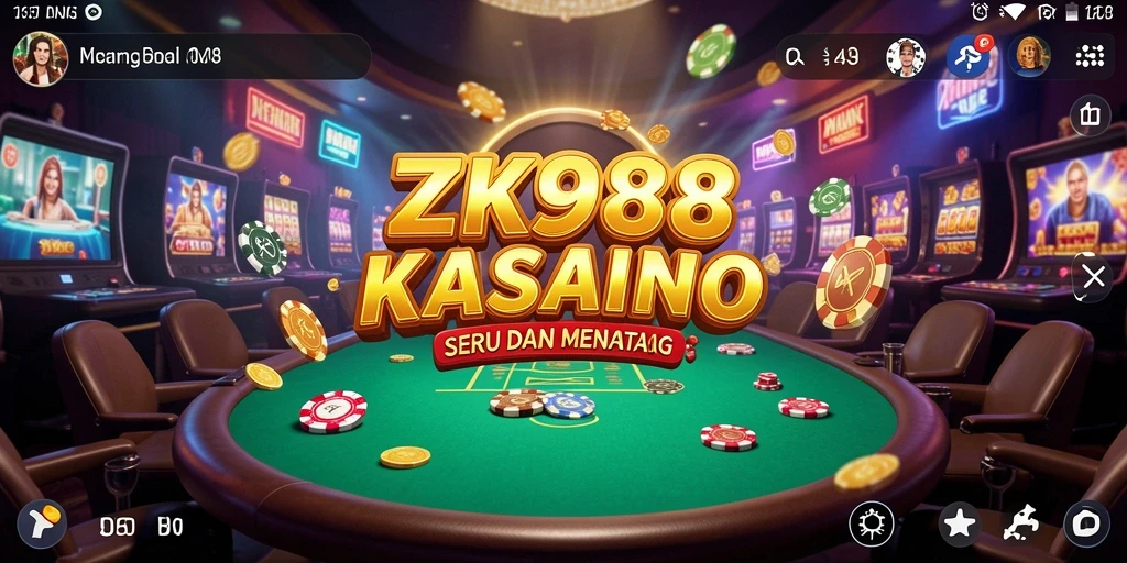 Tampilan menarik dari gameplay Kasino ZK988 yang mendebarkan.